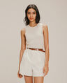 Short Blanco Pinzas,BLANCO HUESO